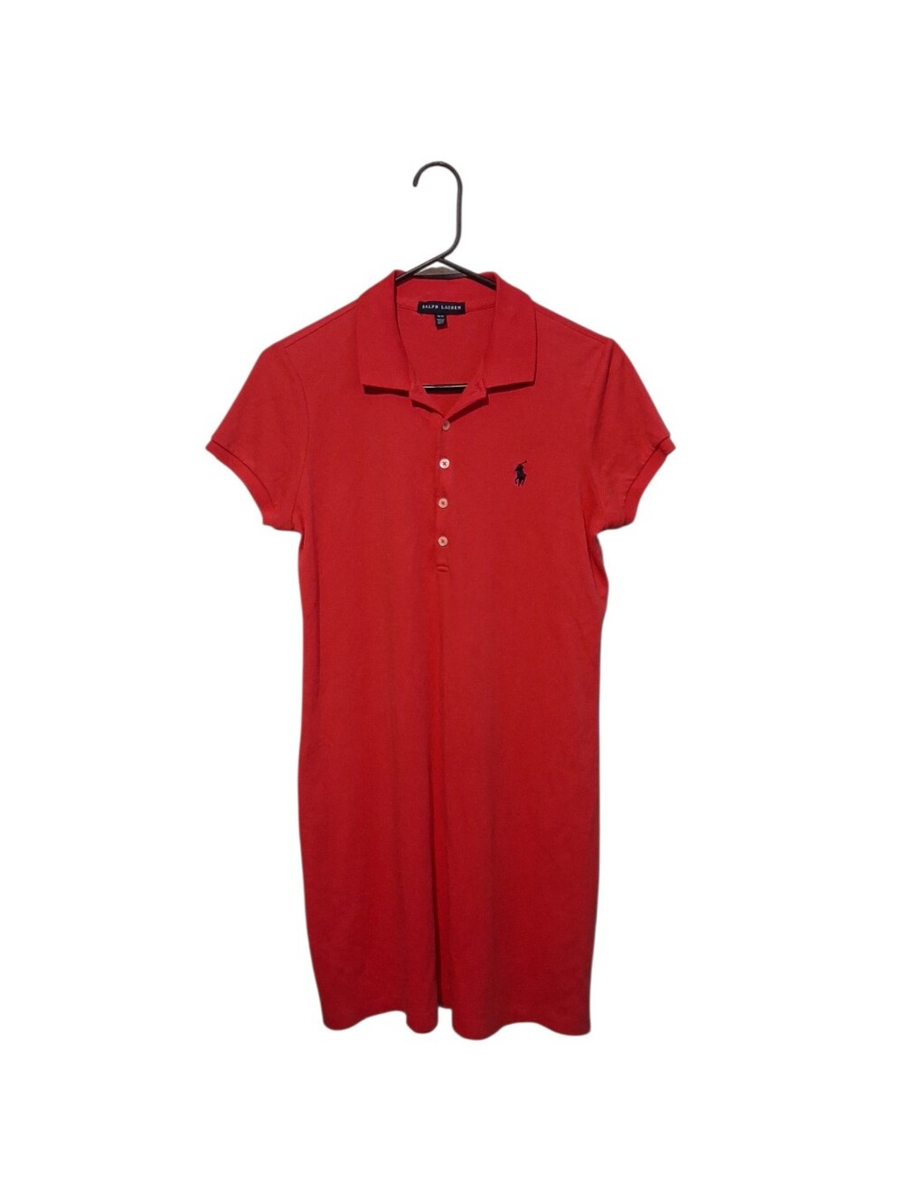 Ralph Lauren Women's Medium Pink Short Sleeve Polo Shirt Dress Sporty Preppy Y2K